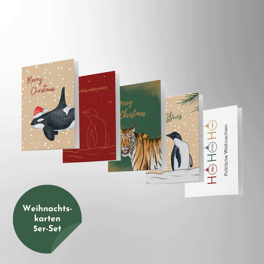 Weihnachtskarten 5er-Set gold