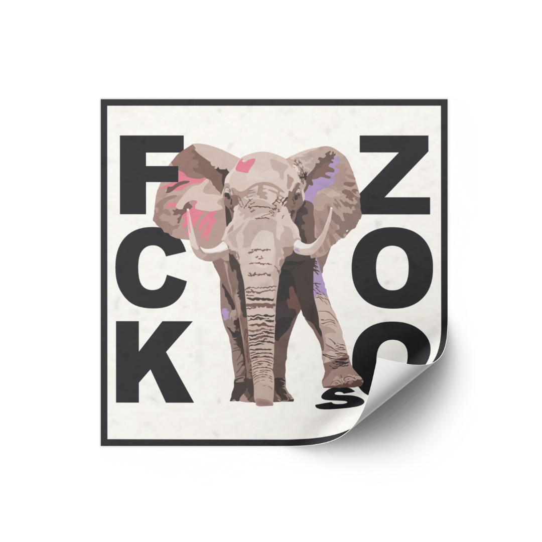 Sticker "FCK ZOOs" Elefant