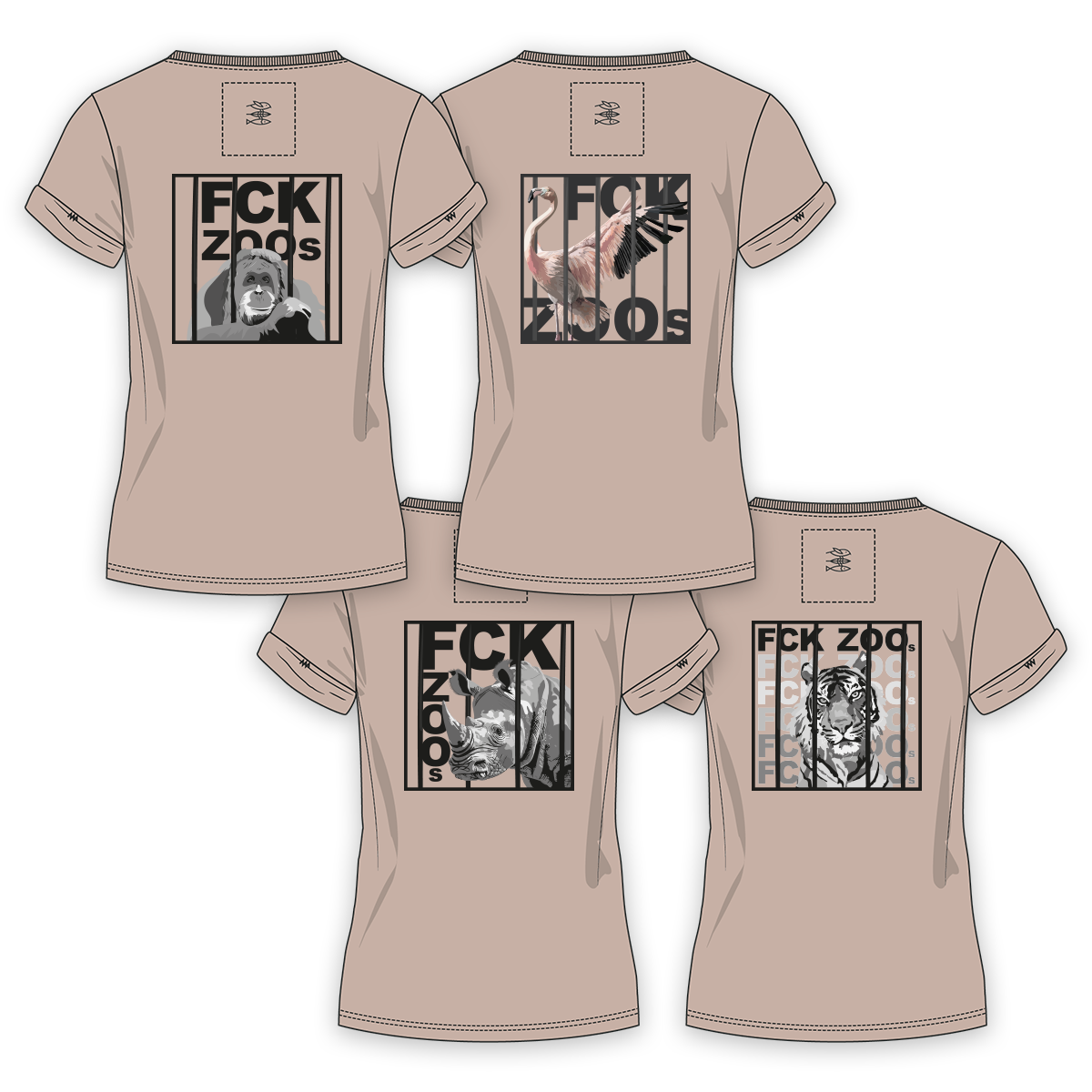 T-Shirt Women "FCK ZOOs" b/w Limited Edition