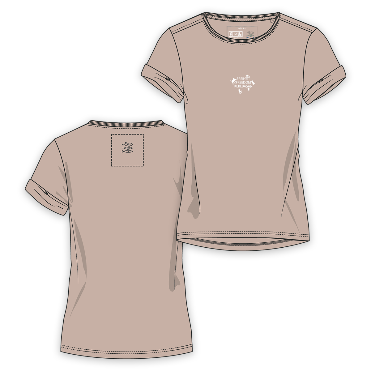 T-Shirt Women "Freiheit | Freedom | Kebebasan"