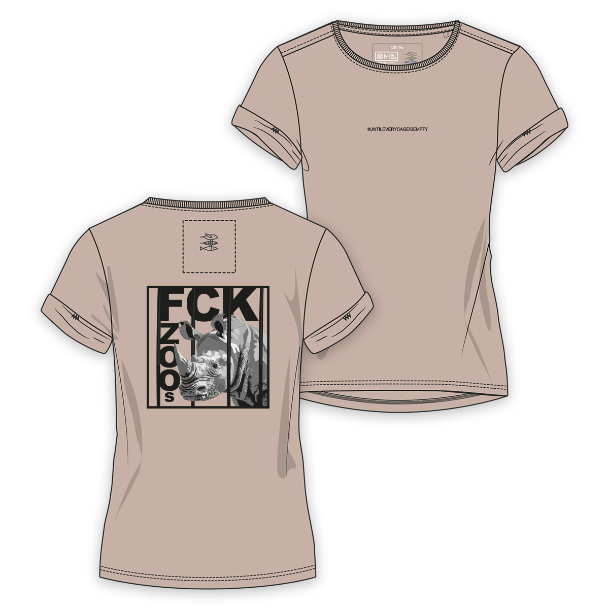 T-Shirt Women "FCK ZOOs" b/w Limited Edition