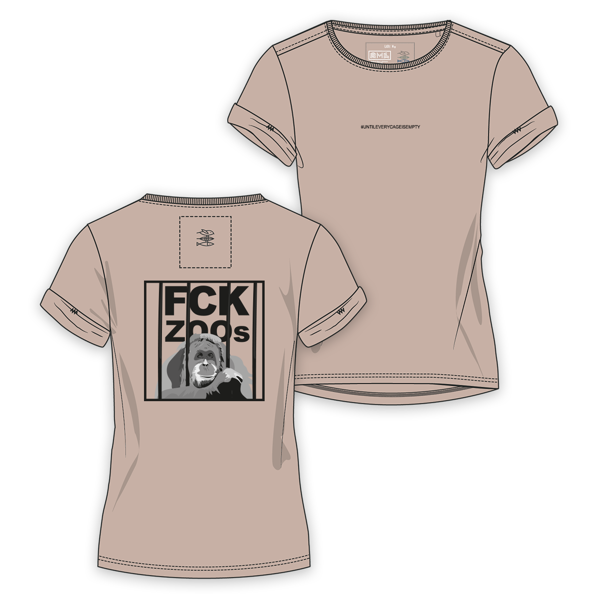 T-Shirt Women "FCK ZOOs" b/w Limited Edition