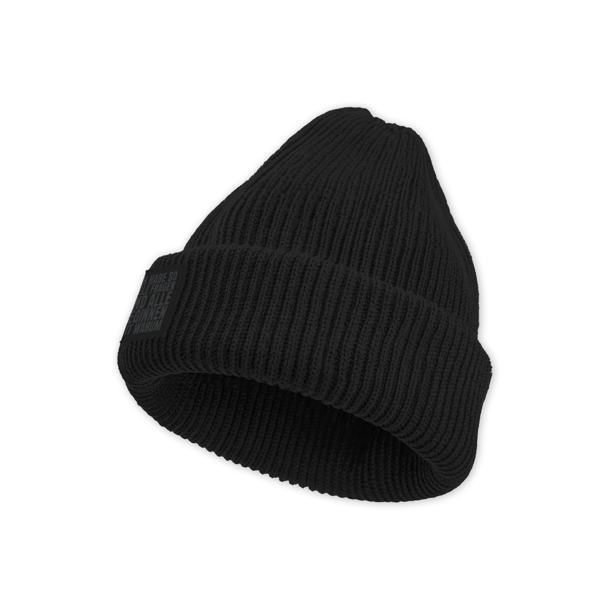 Beanie "Warum" heavy-rib black