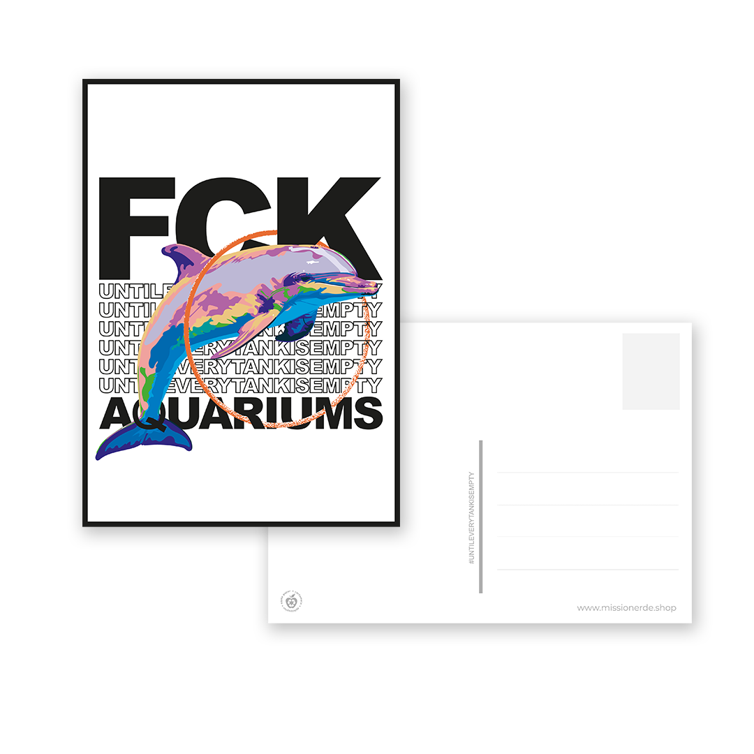 Postkarte "FCK AQUARIUMs" Delphin