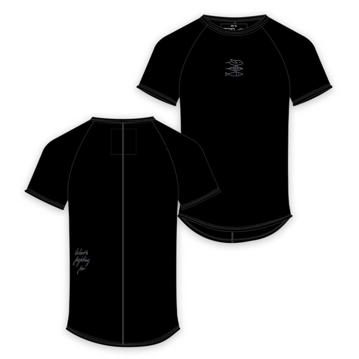 T-Shirt Men roundneck "Worth fighting for" black