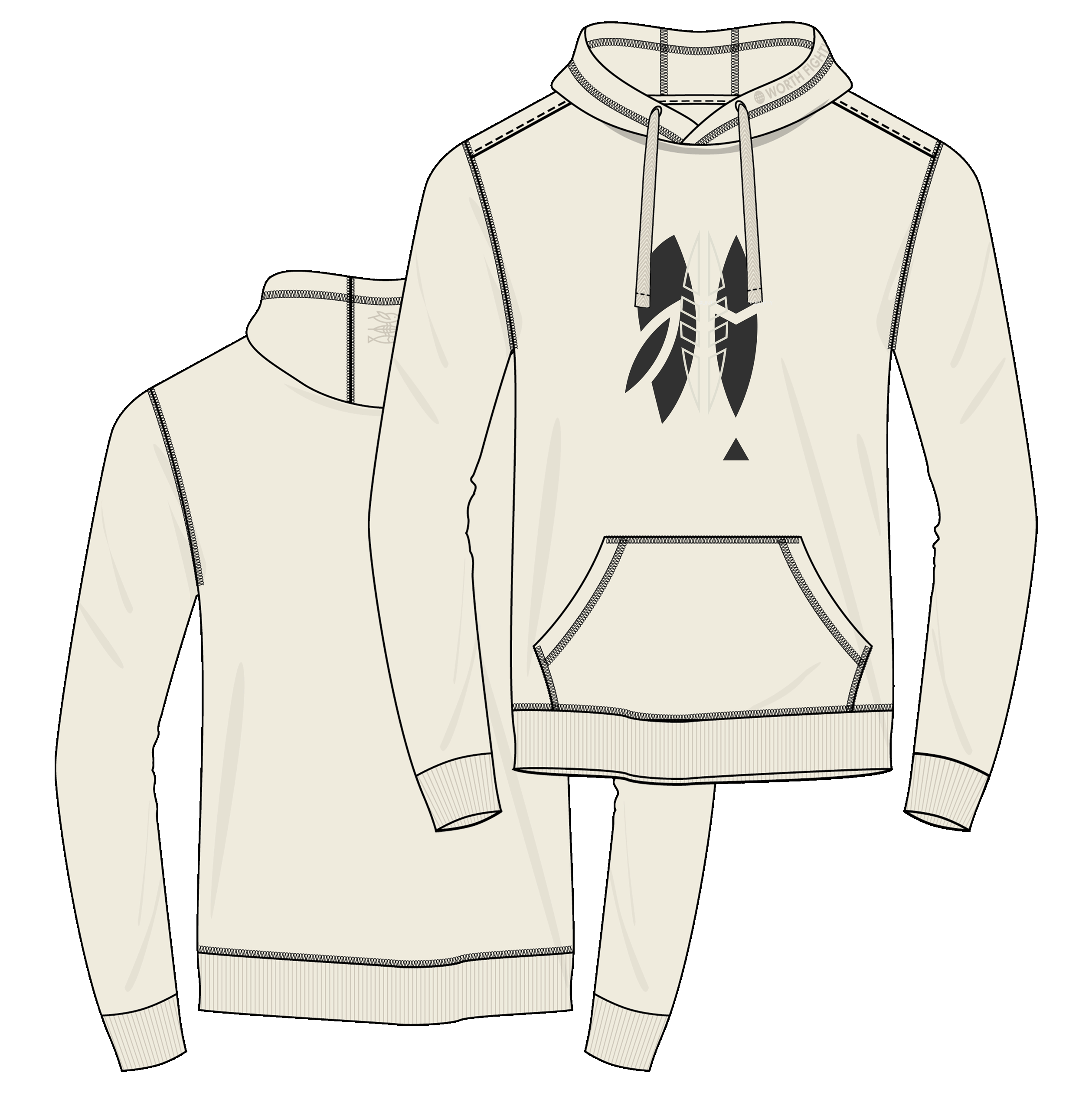 Hoodie Men "Tribal" off white