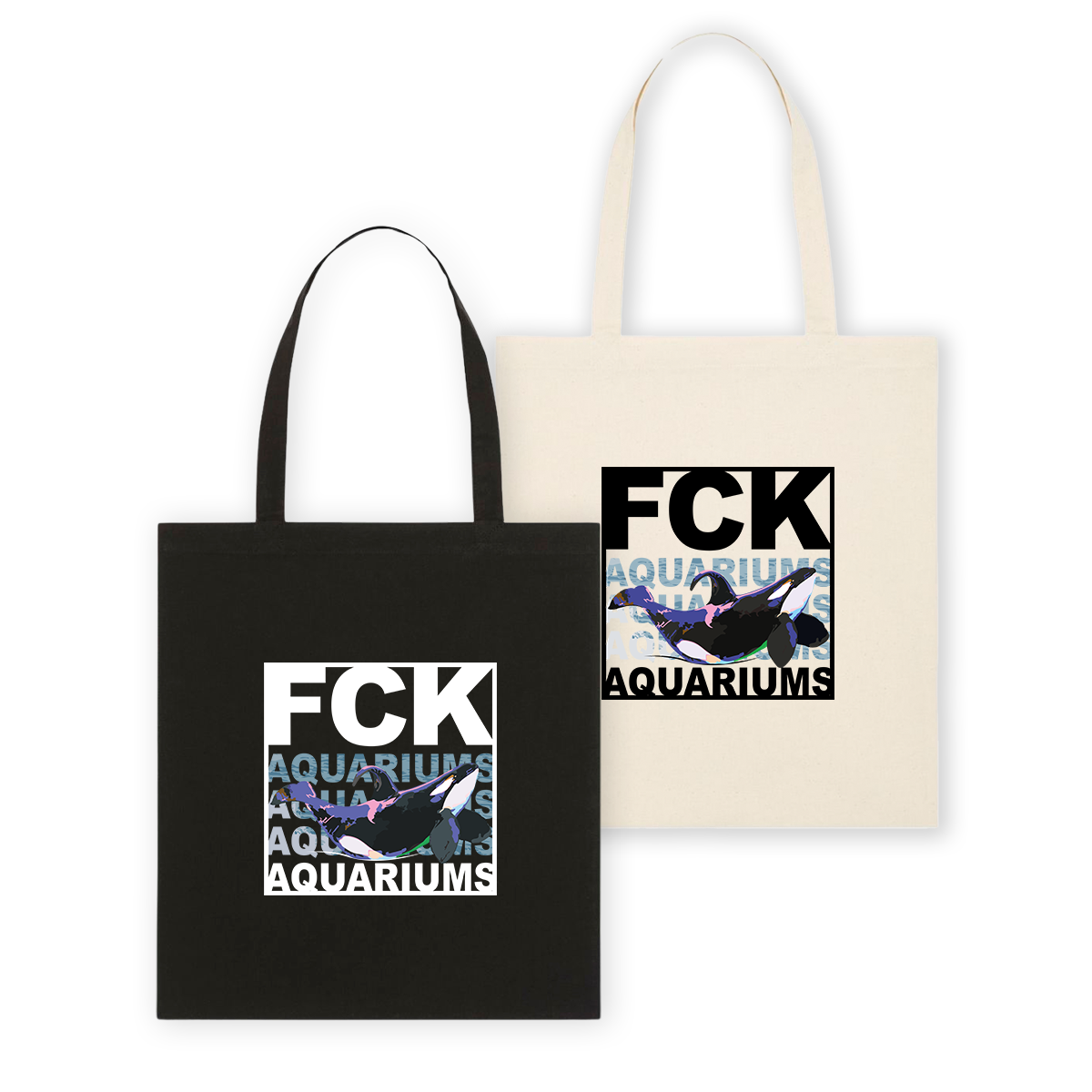 Bio-Baumwolltasche "FCK AQUARIUMs" Orca