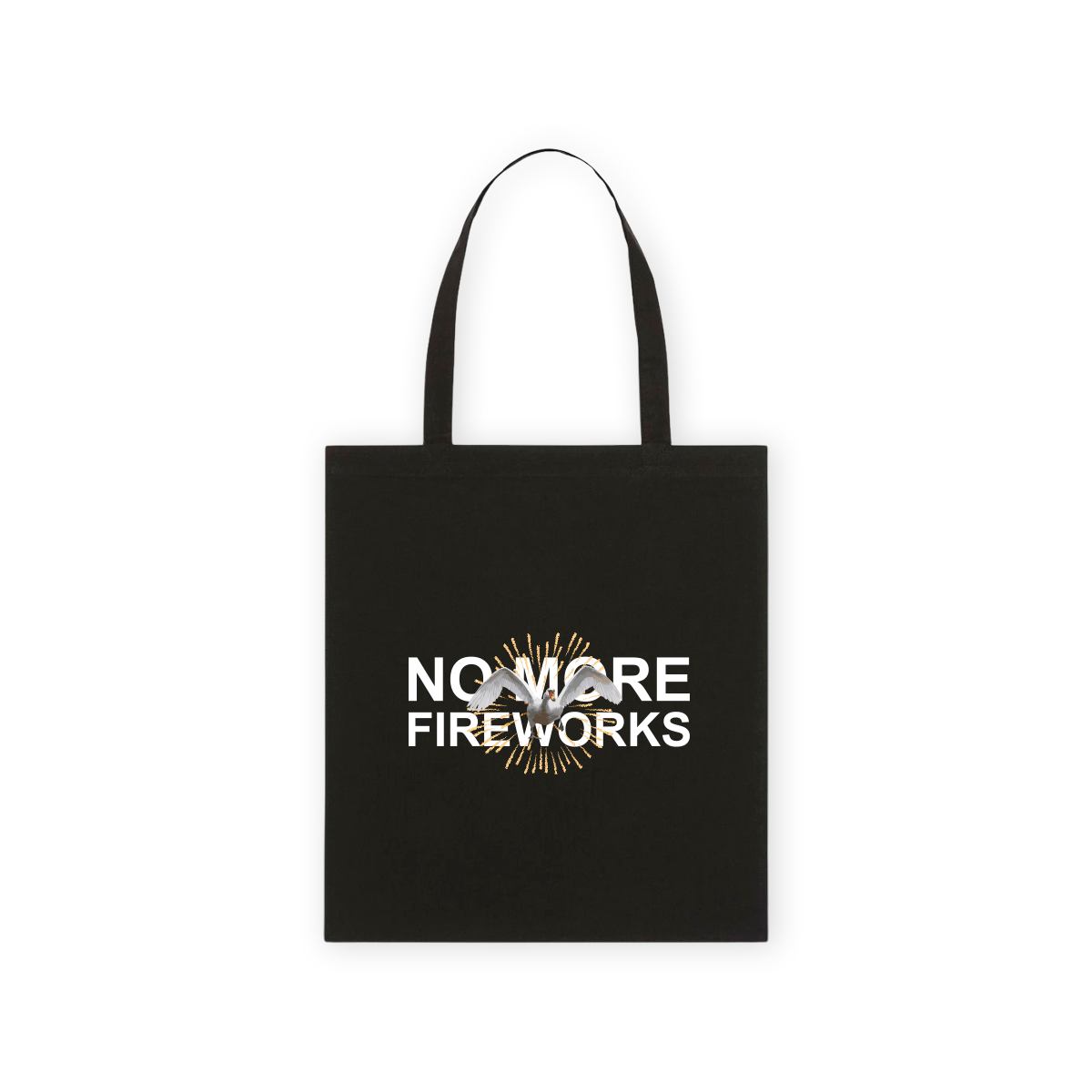 Bio-Baumwolltasche "No more Fireworks" / black