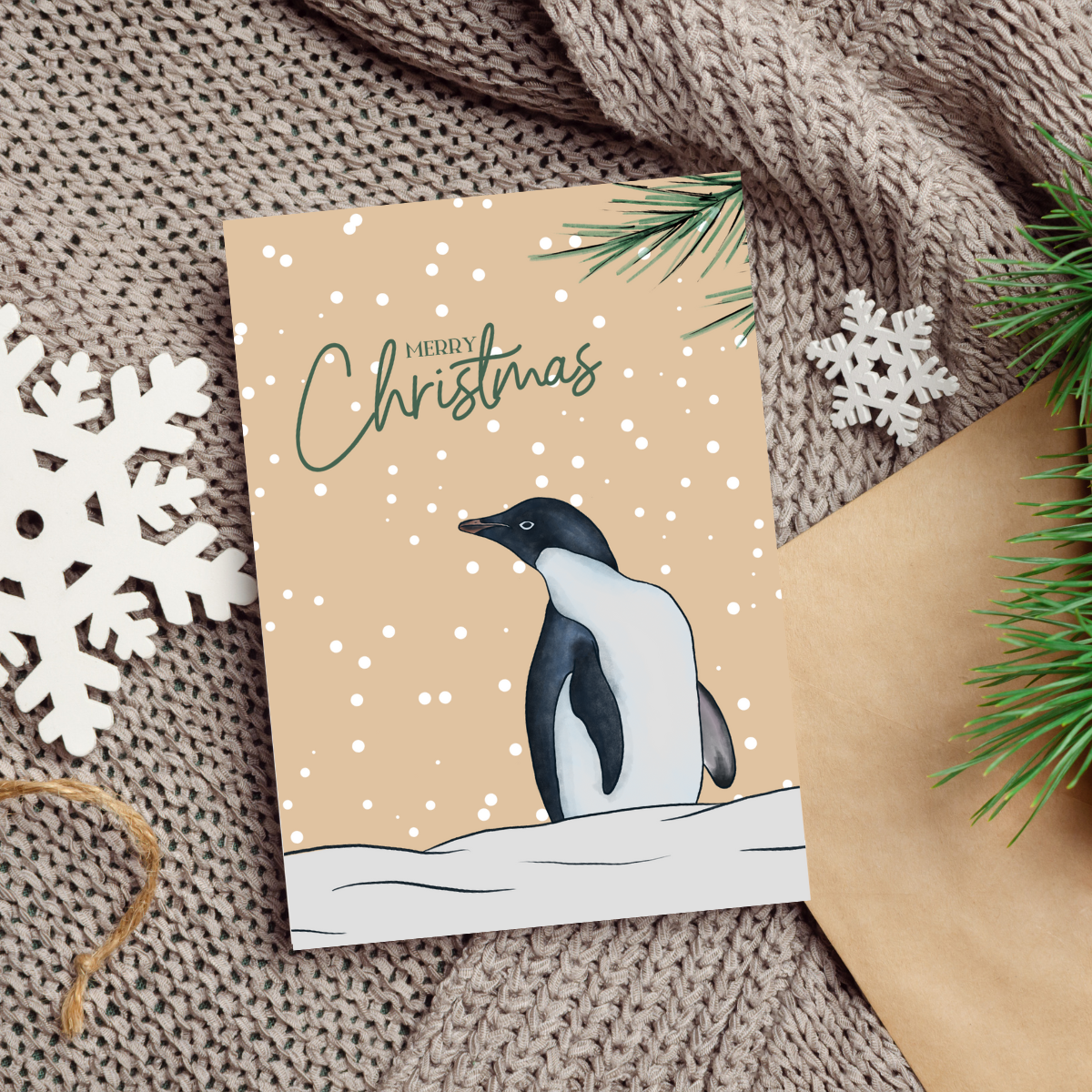 Weihnachtskarten 5er-Set gold