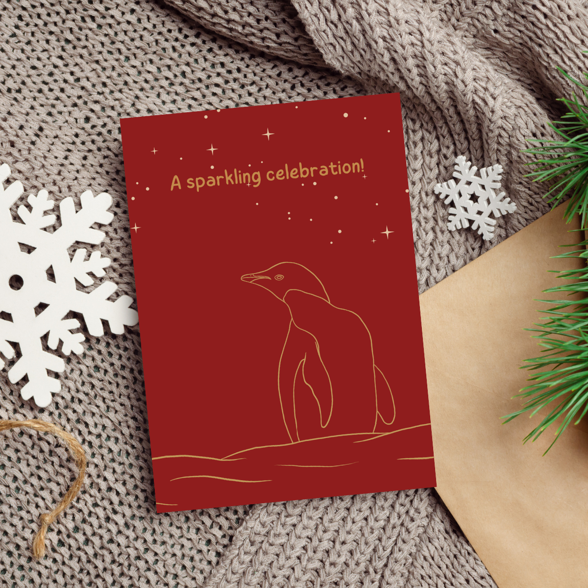 Weihnachtskarten 5er-Set gold