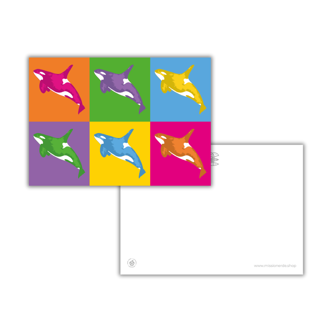 Postkarte "Orca Pop Art"