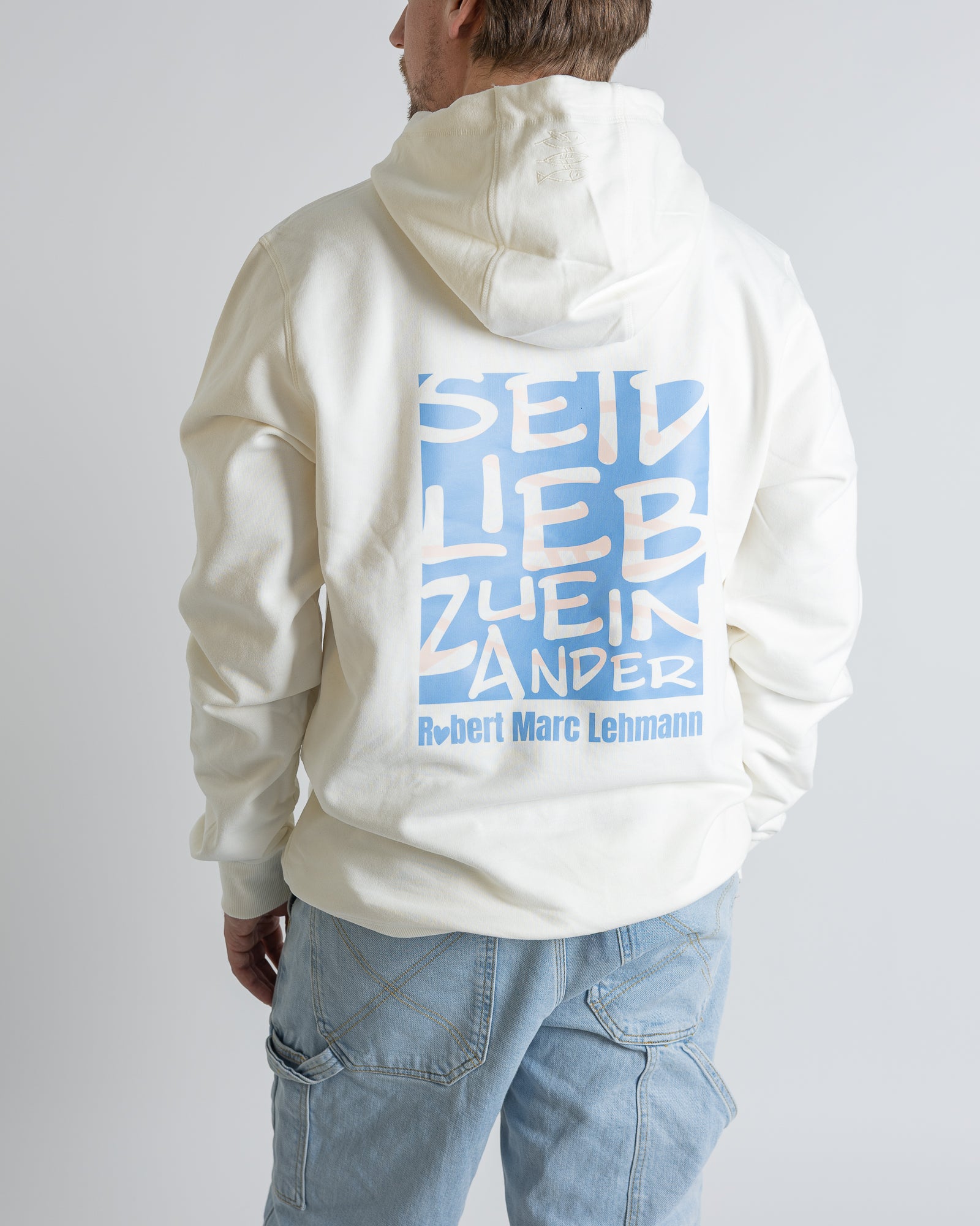 Hoodie Men "Seid lieb zueinander" off white
