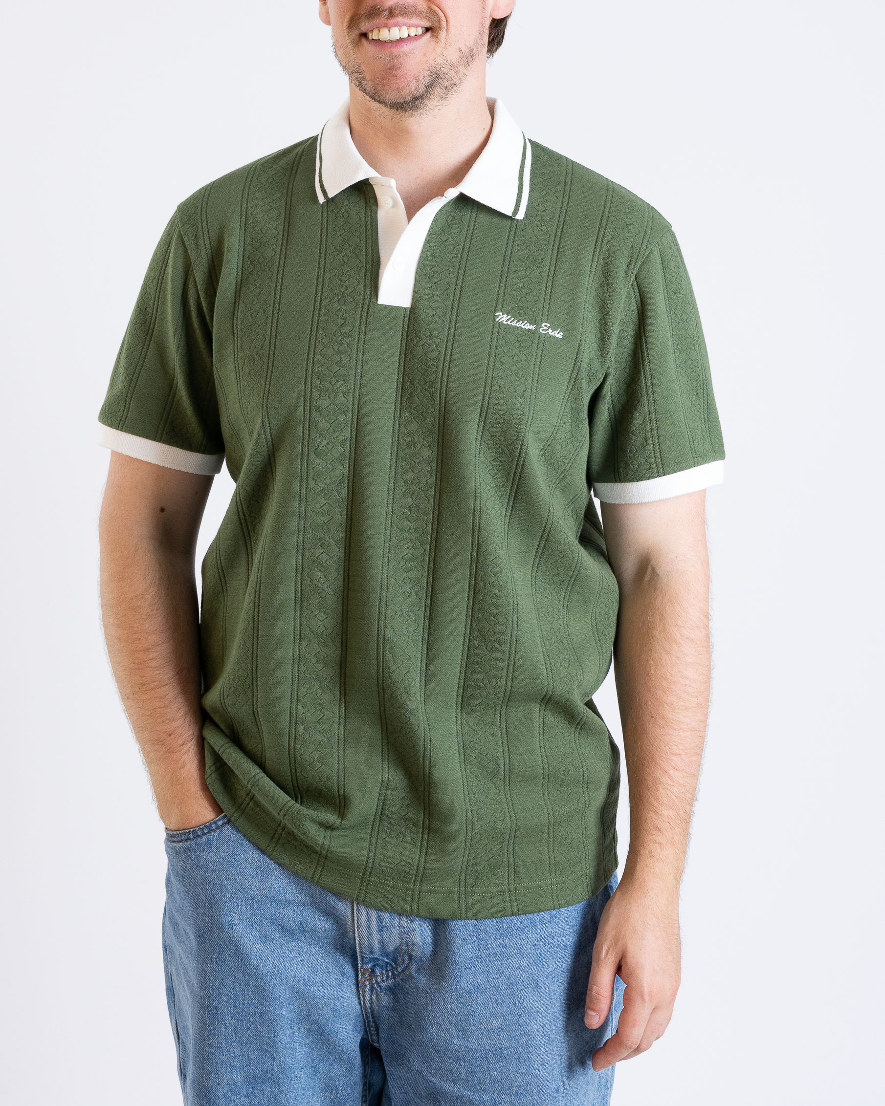 Unisex Poloshirt "Mission Erde" green