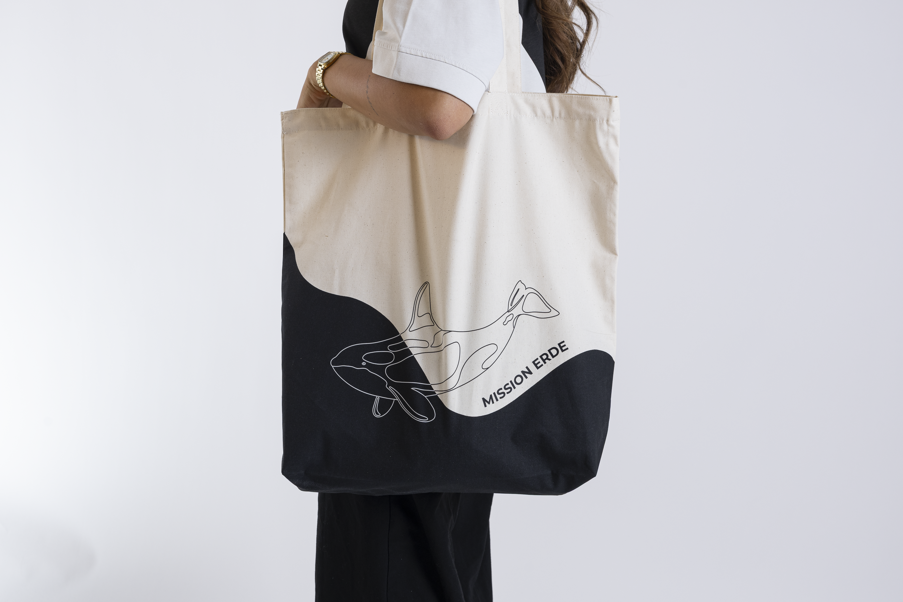 Bio-Baumwolltasche Welle "Orca"