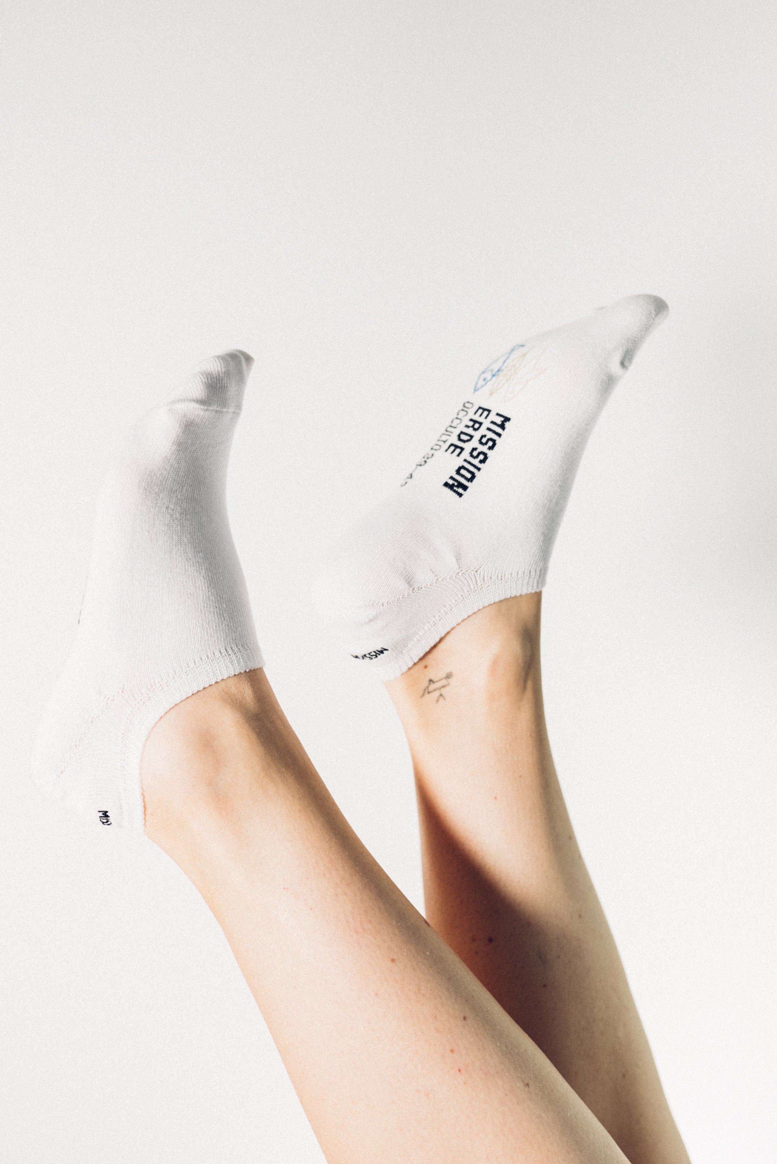 Sneakersocken "Mission Erde" 3er-Pack Weiß