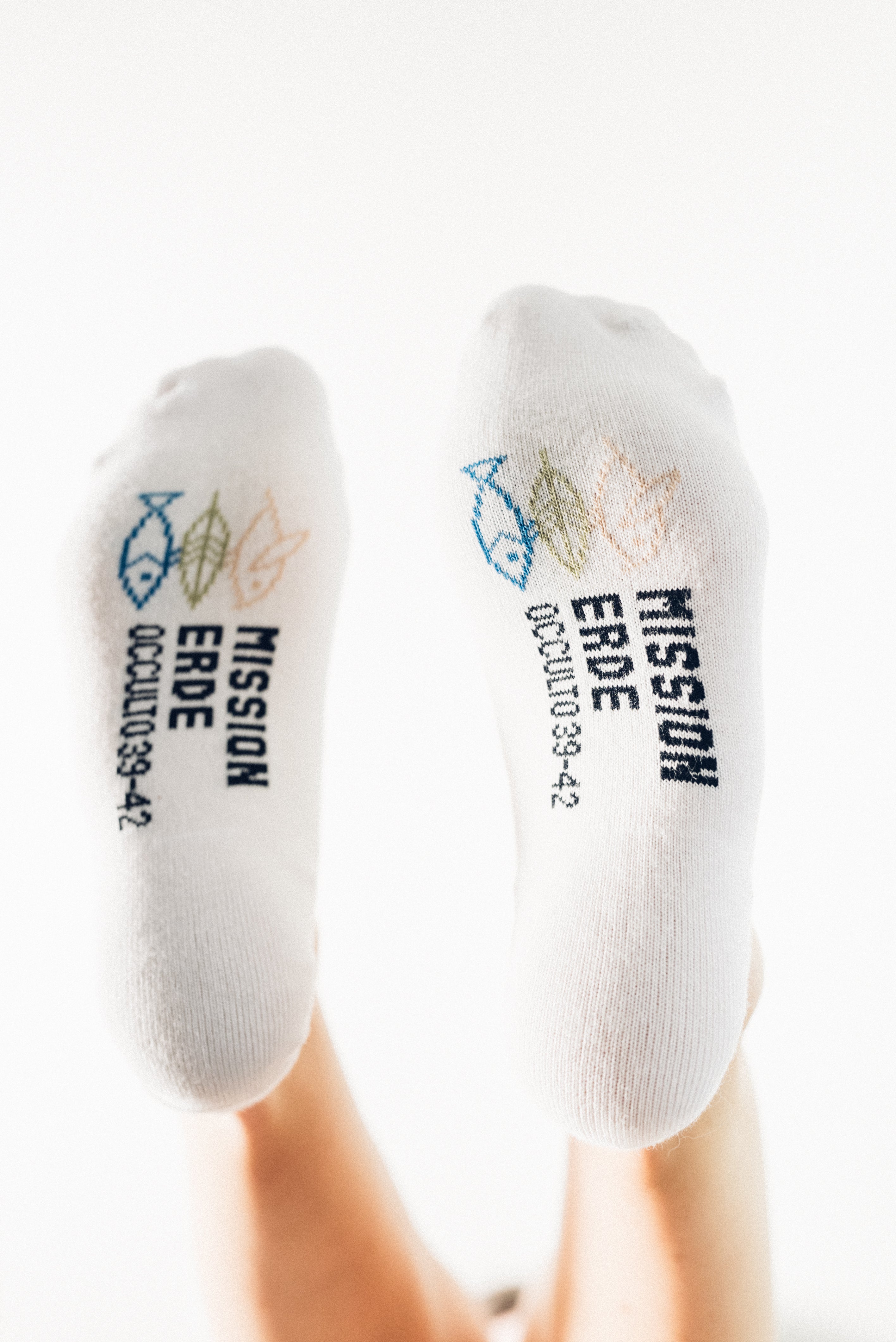 Sneakersocken "Mission Erde" 3er-Pack Weiß