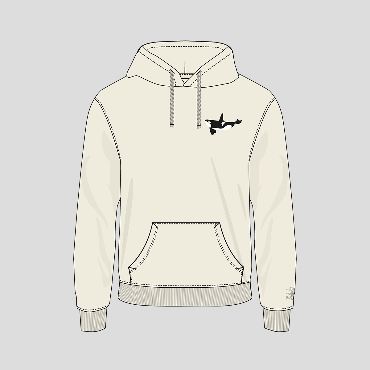 Unisex Hoodie "Orca" undyed