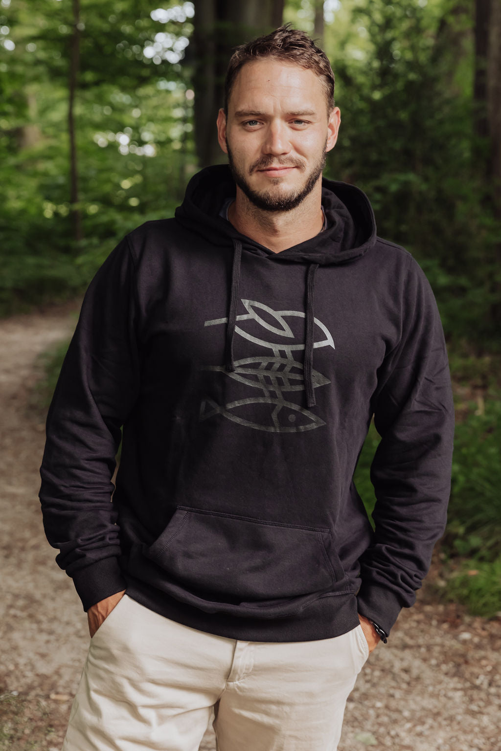 Hoodie Herren "Mission Erde" black