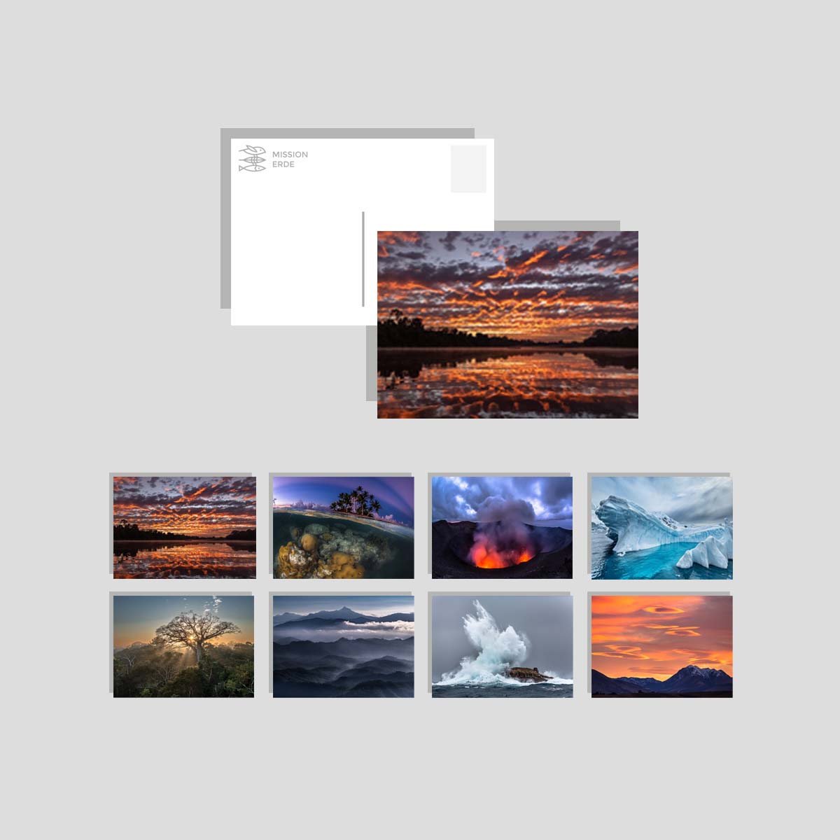 Postkarten/Minibilder 8er Set "Landschaften"