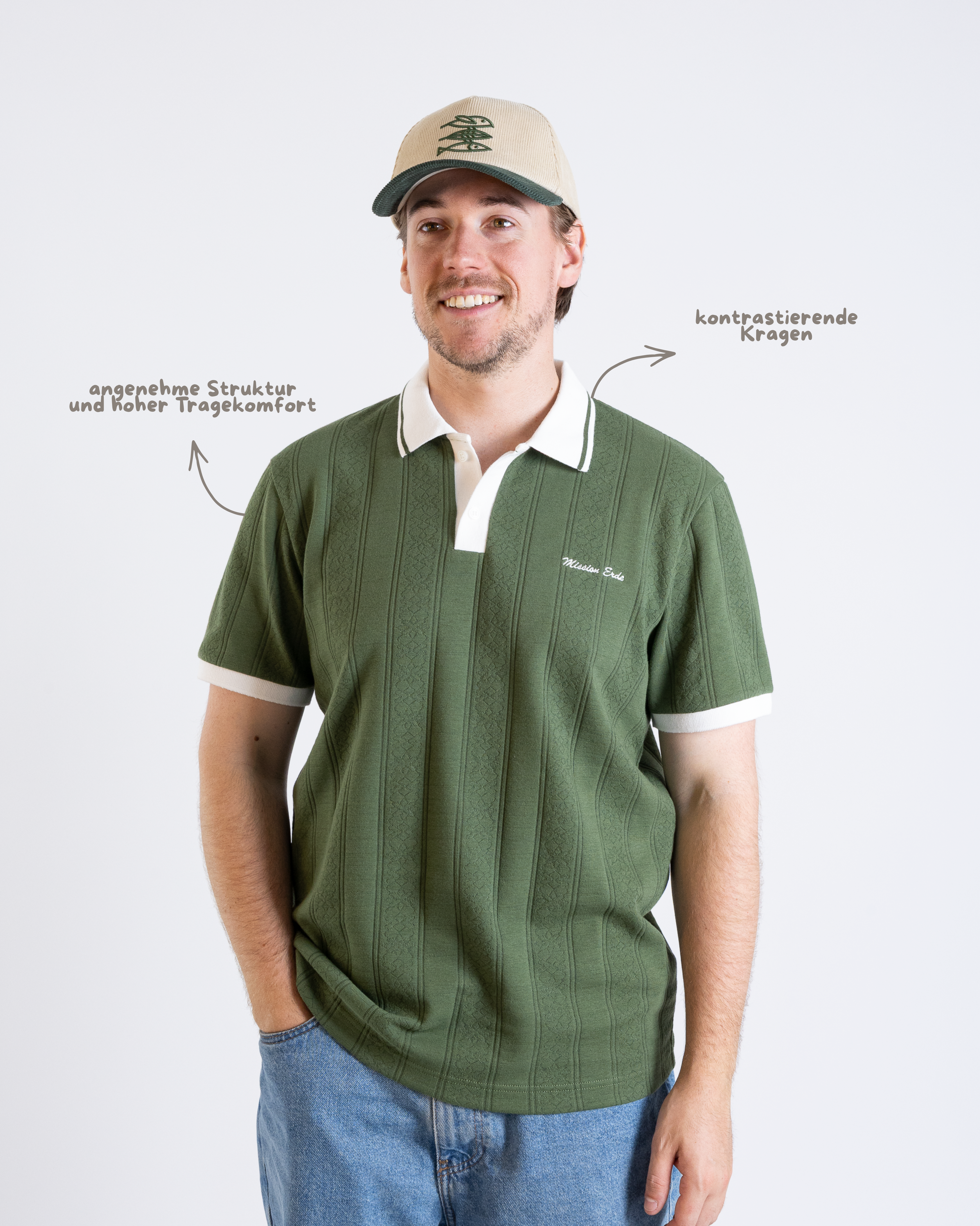 Unisex Poloshirt "Mission Erde" green