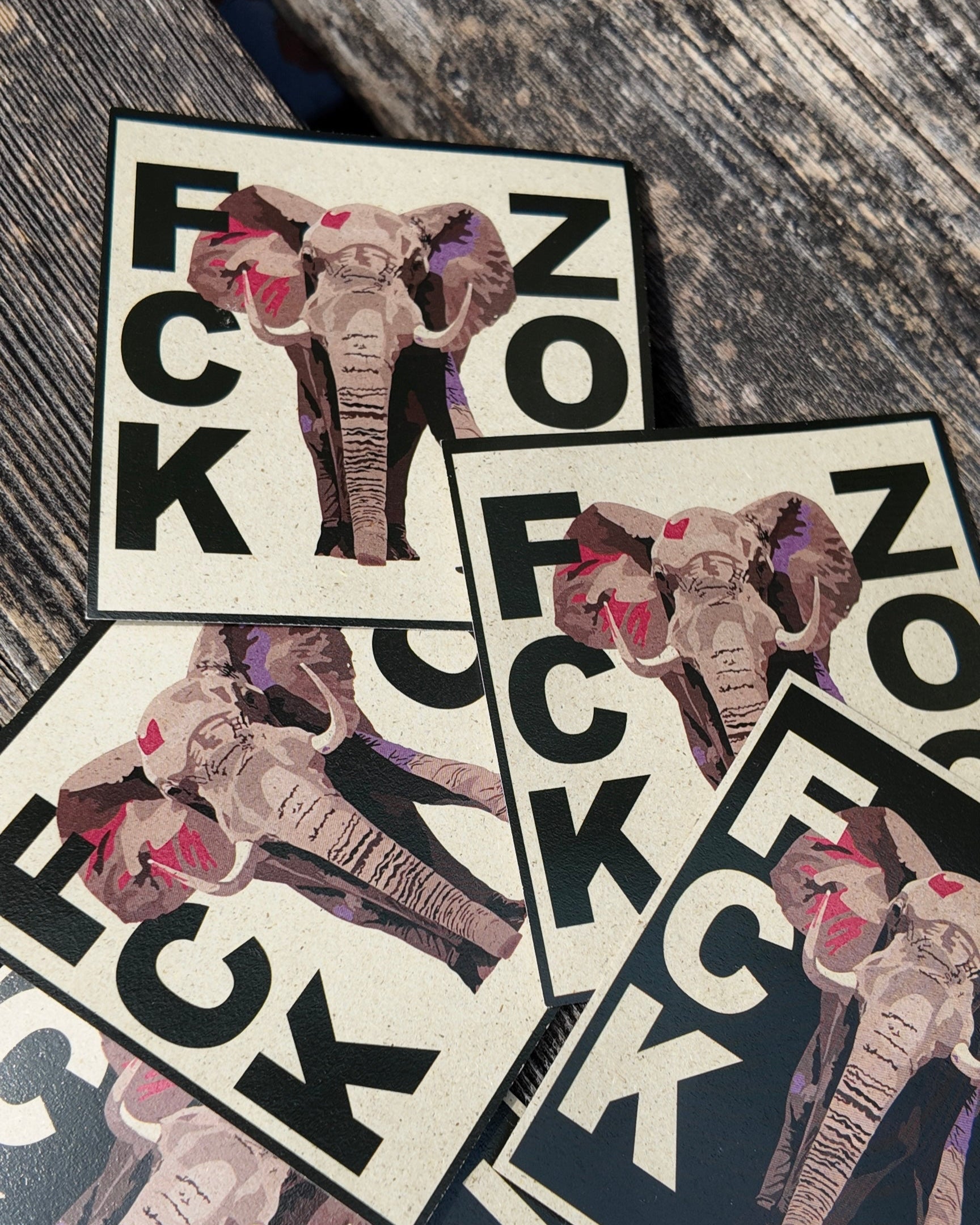 Sticker "FCK ZOOs" Elefant
