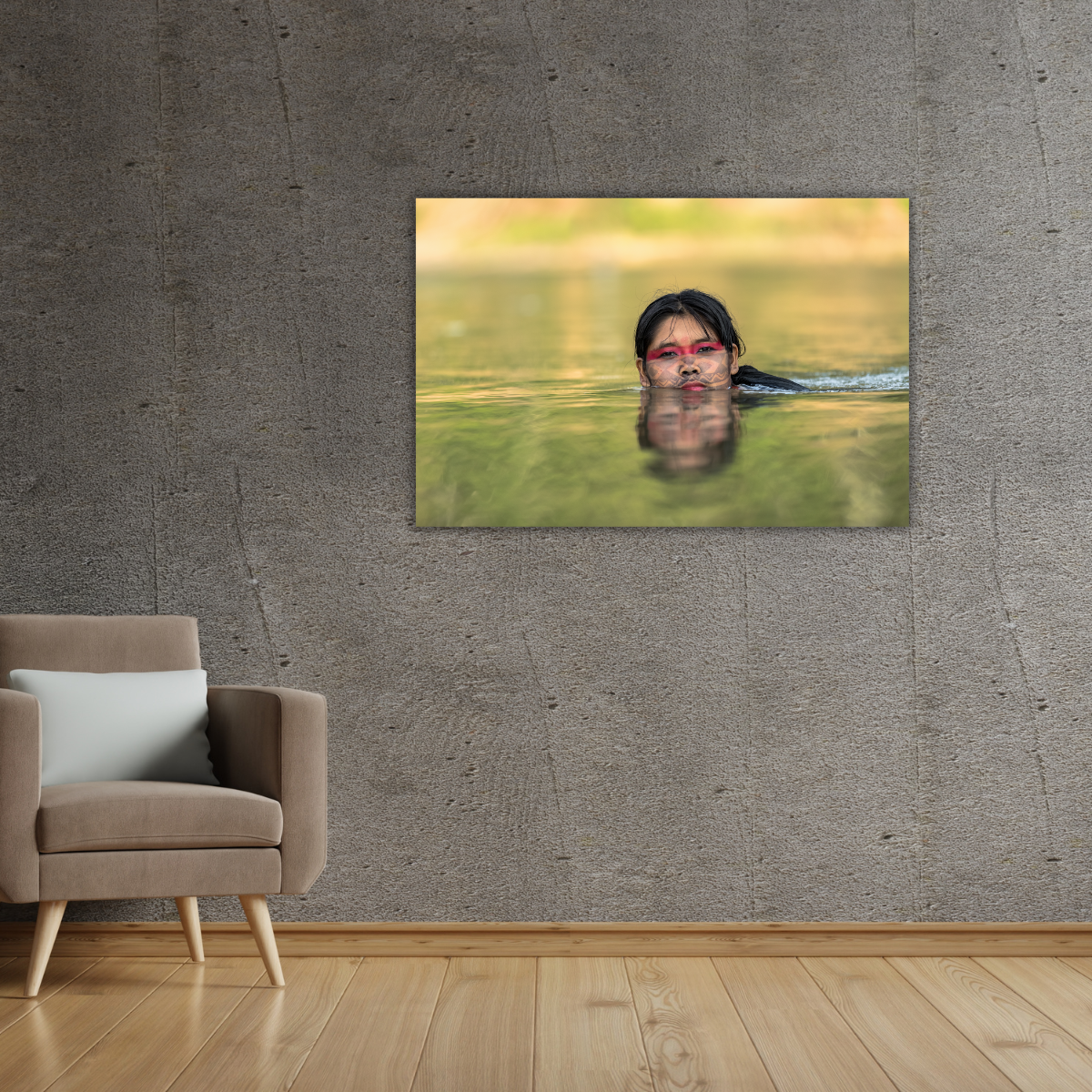 Kaxinawa Mädchen im Amazonas (Leinwandprint 60x90cm)