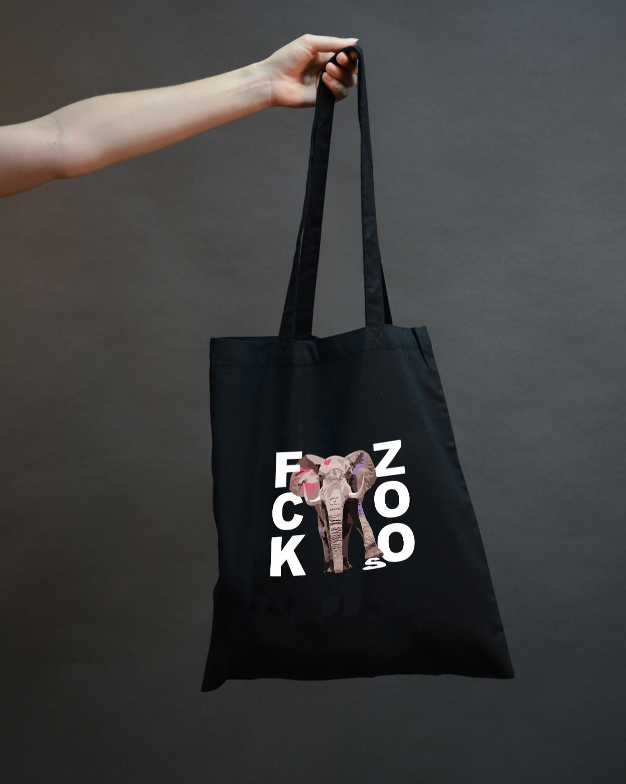 Bio-Baumwolltasche "FCK ZOOs" Elefant