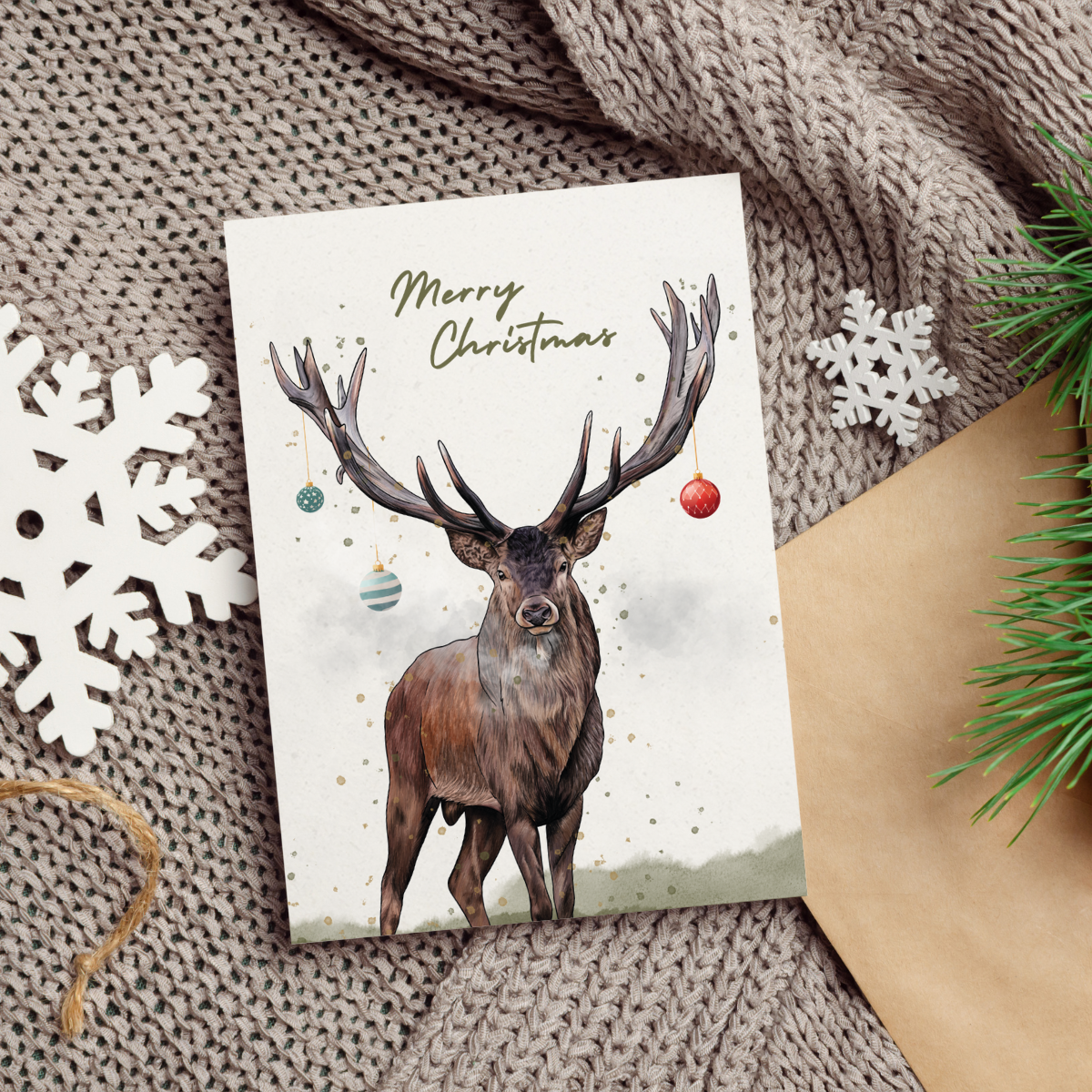 Weihnachtskarten 4er Set "Natur"