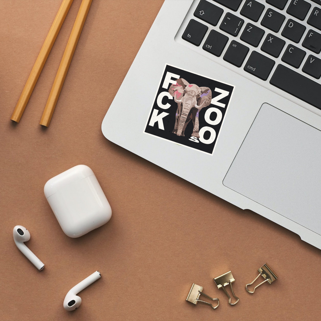 Sticker "FCK ZOOs" Elefant