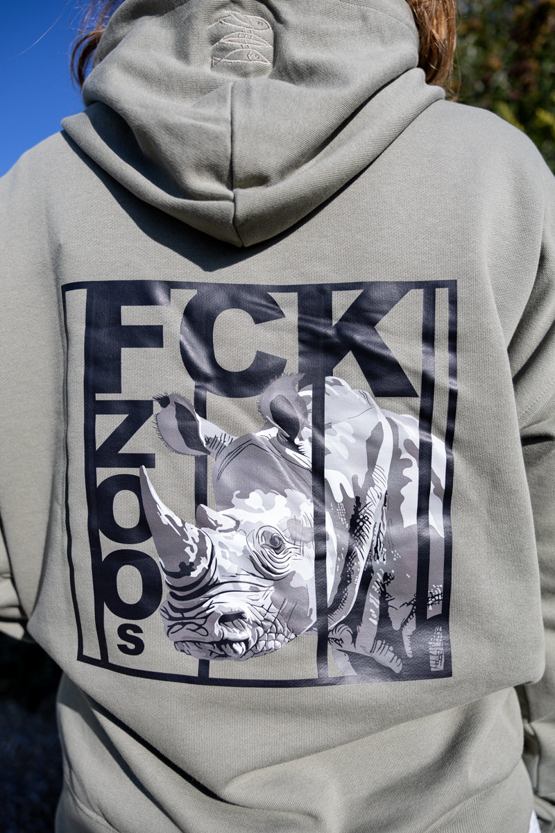 Hoodie "FCK ZOOs" Nashorn b/w