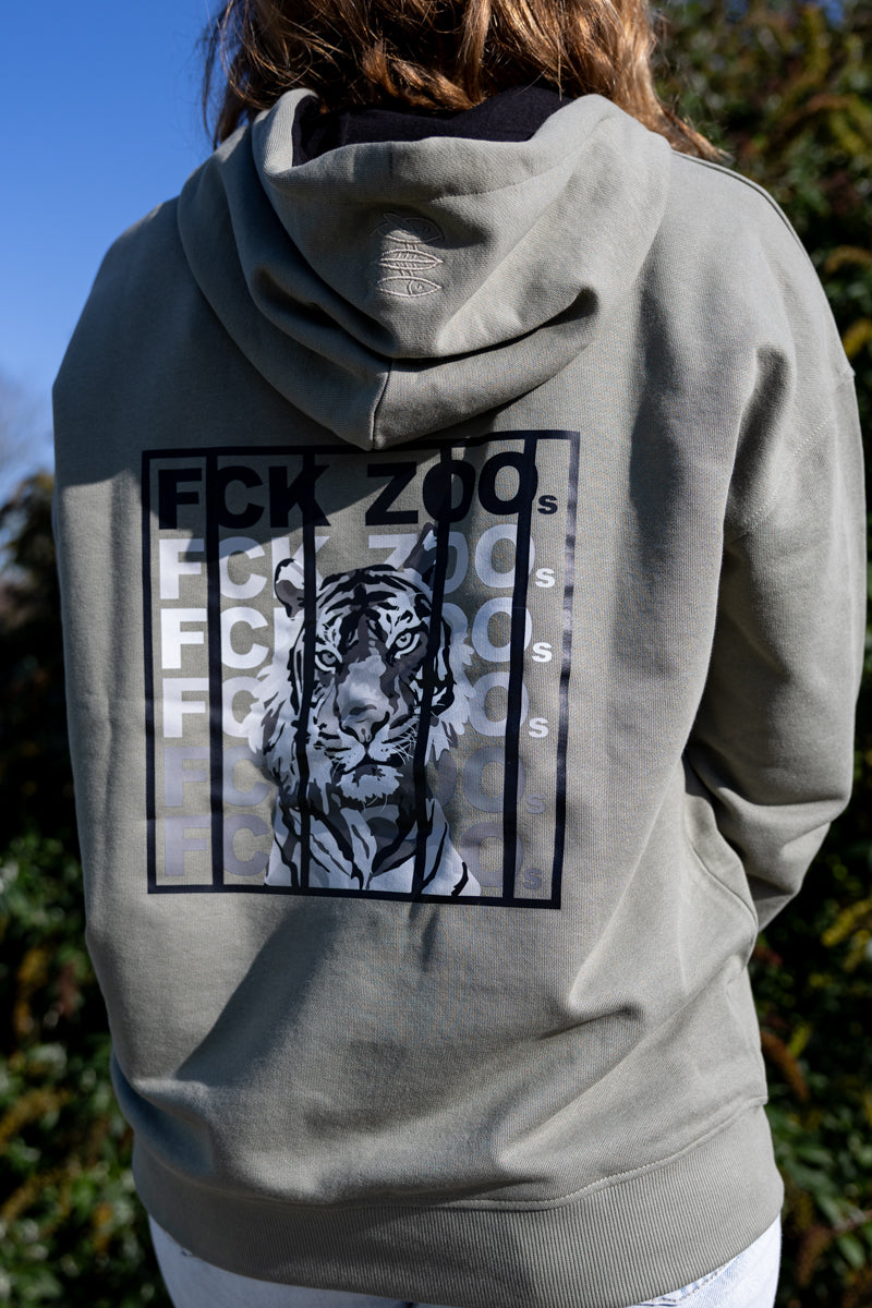 Hoodie "FCK ZOOs" Tiger b/w