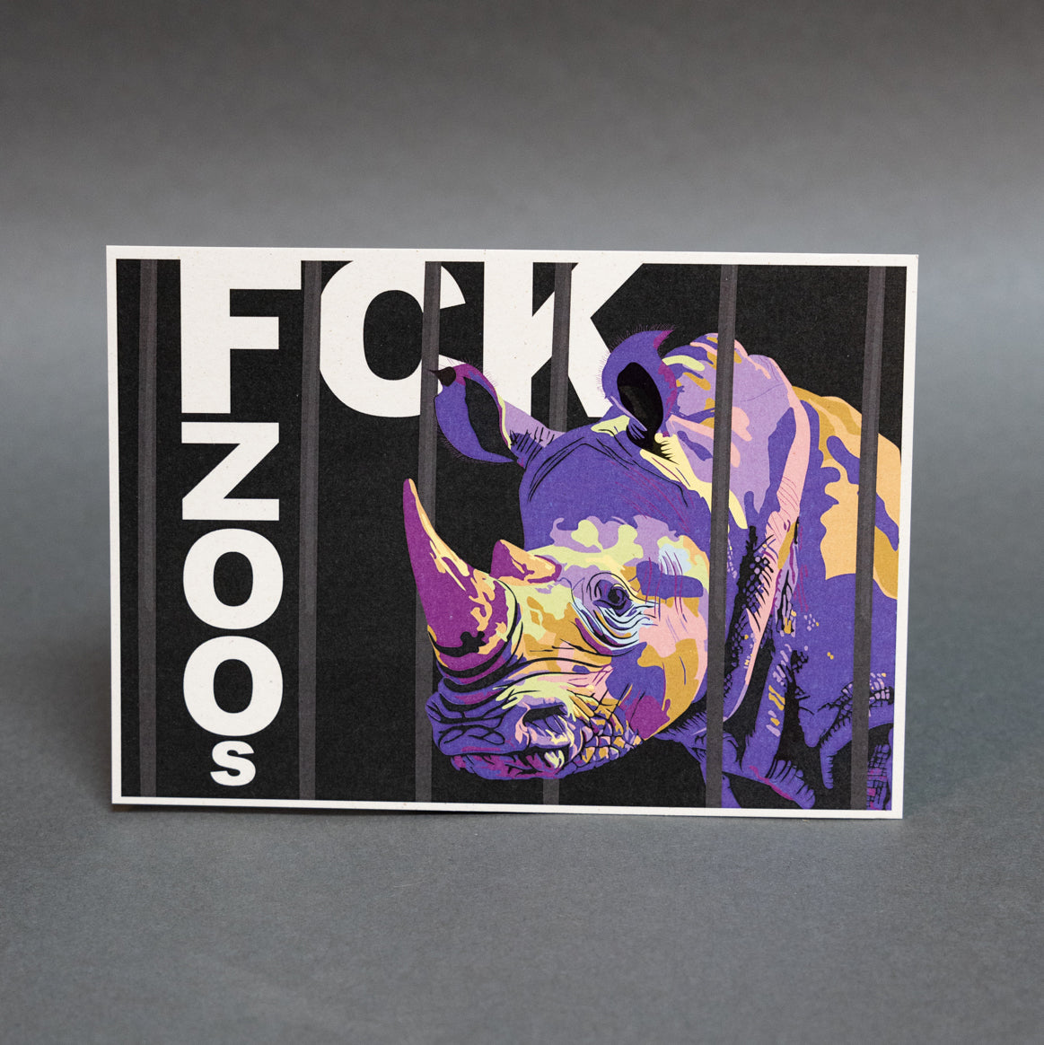 Postkarte "FCK ZOOs" Nashorn