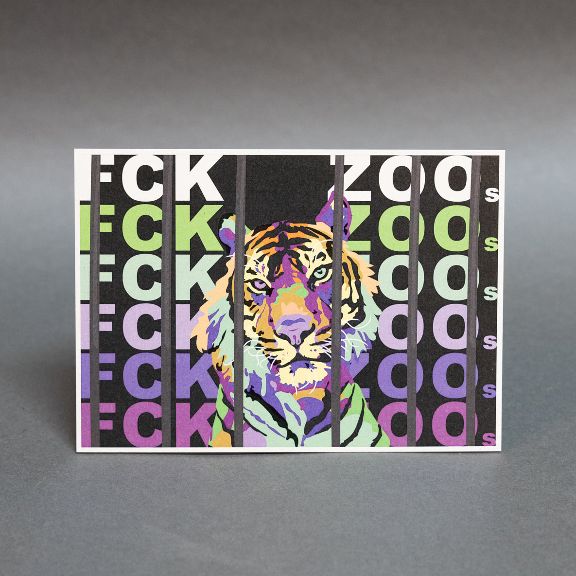 Postkarte "FCK ZOOs" Tiger