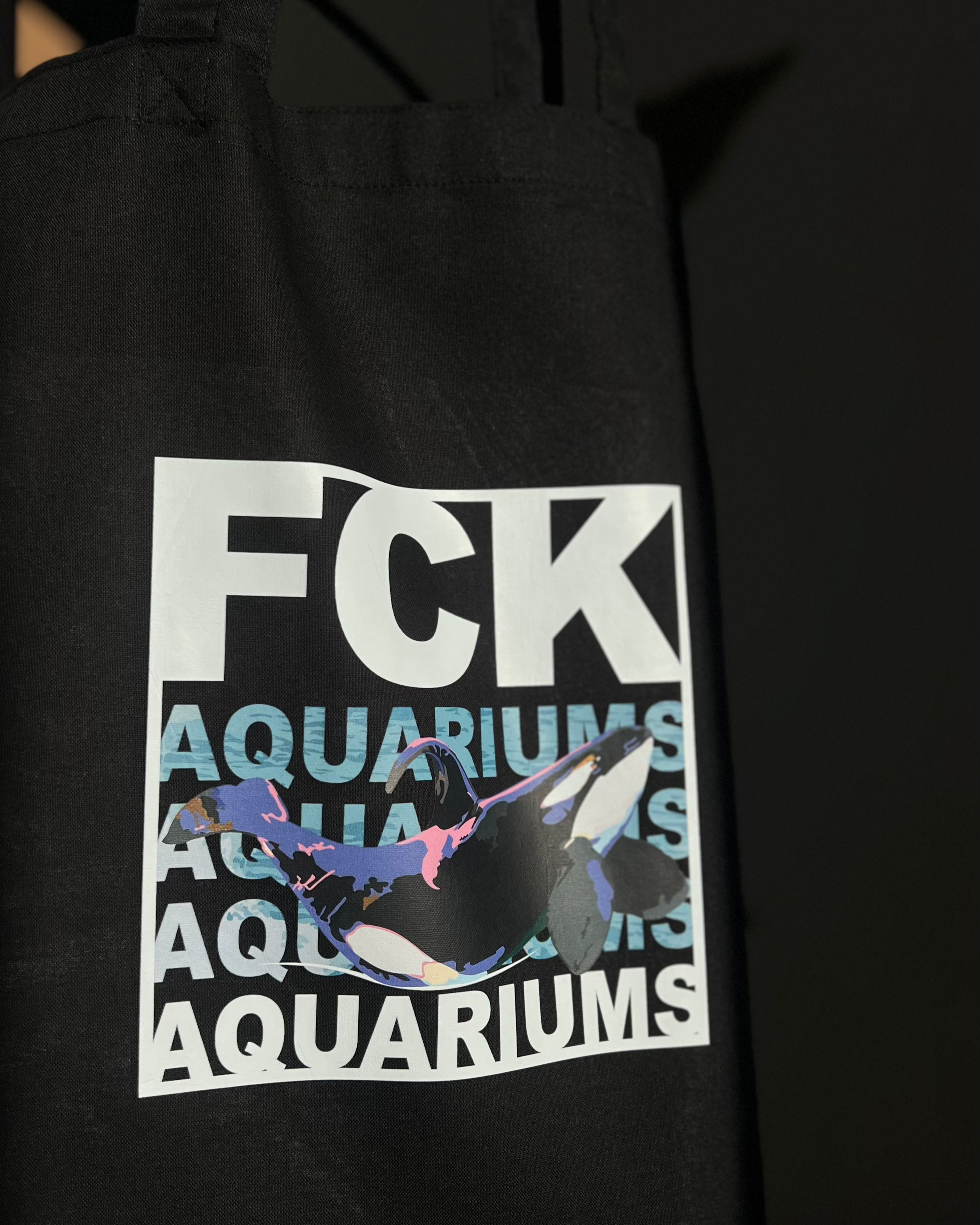 Bio-Baumwolltasche "FCK AQUARIUMs" Orca