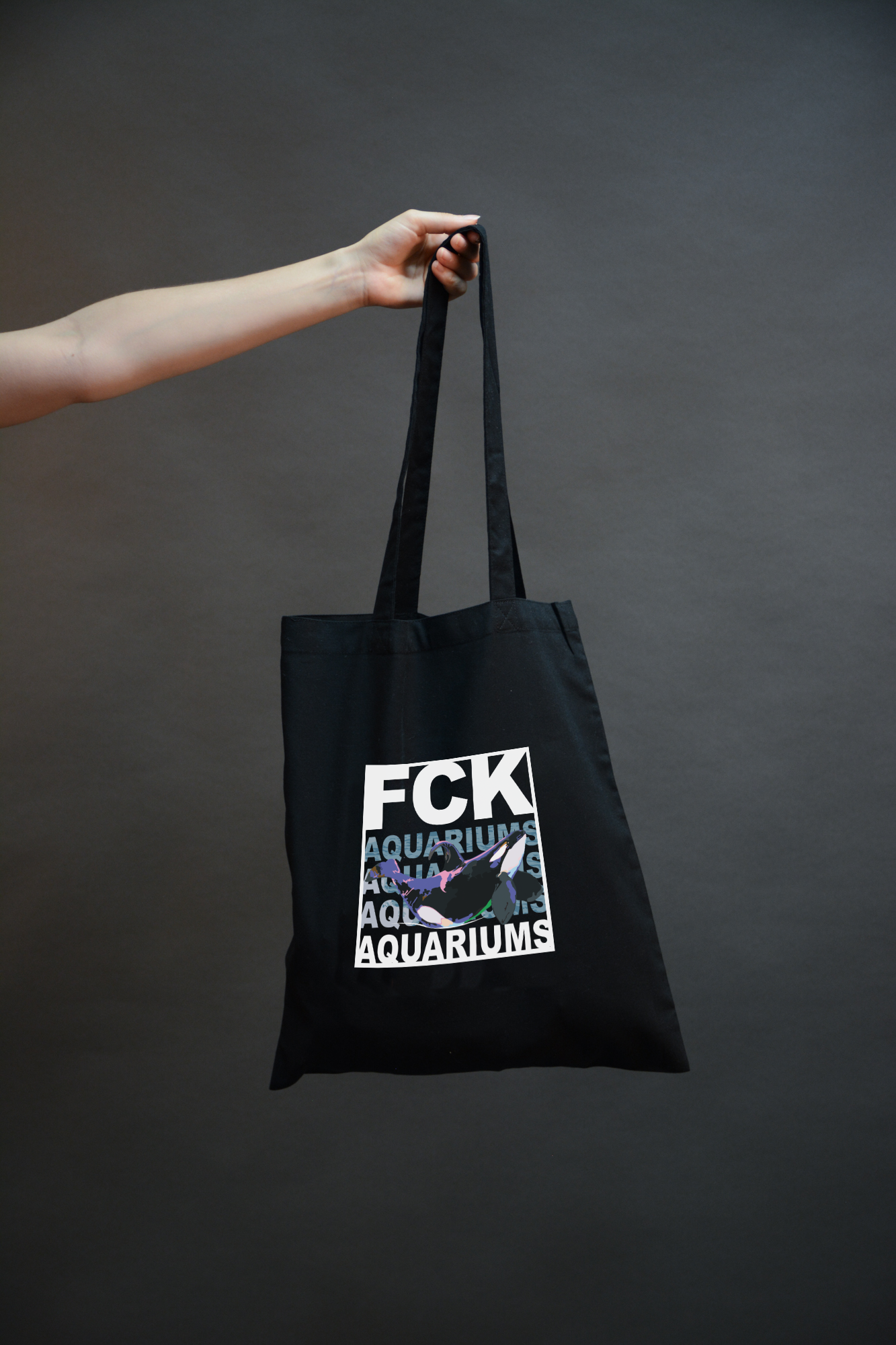 Bio-Baumwolltasche "FCK AQUARIUMs" Orca