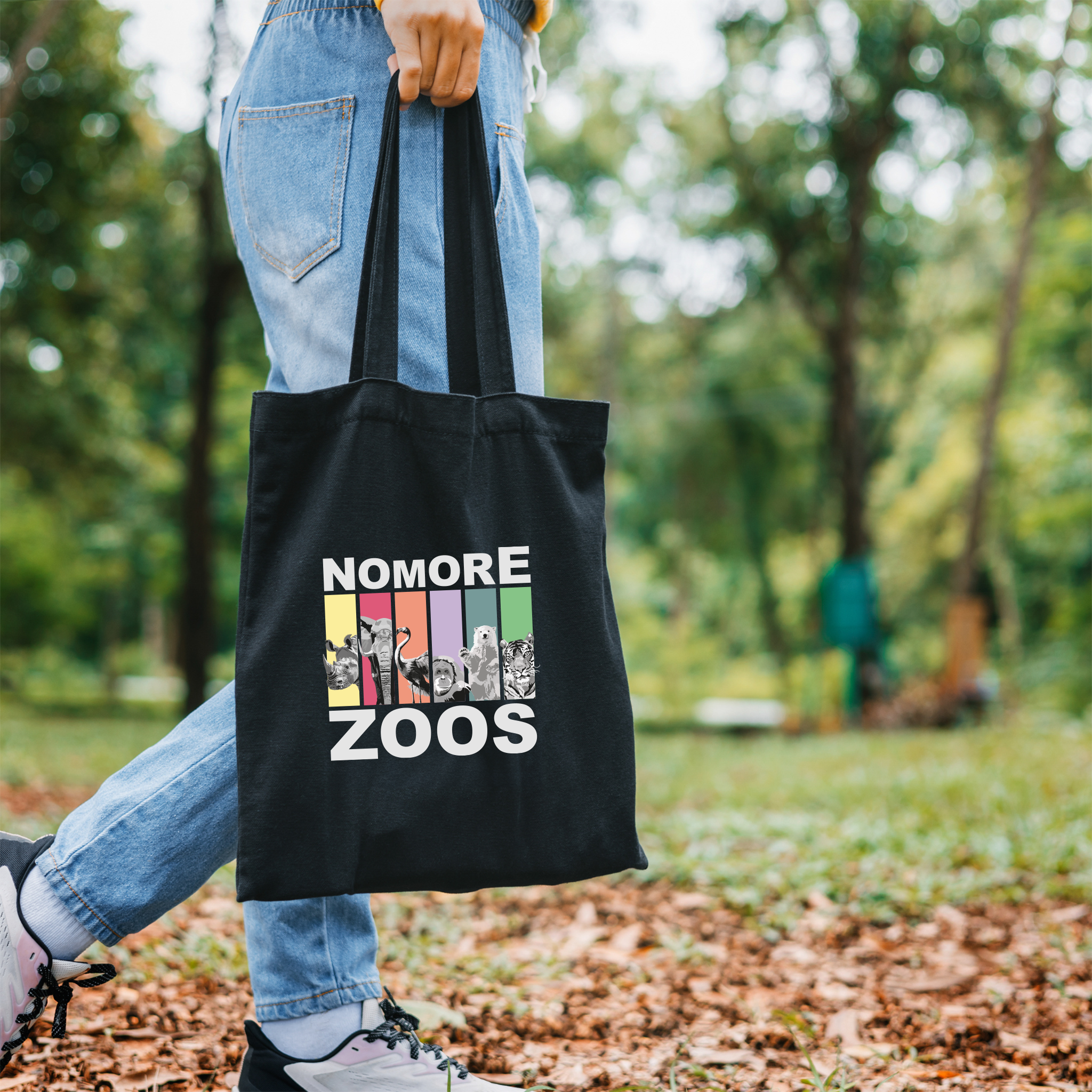 Bio-Baumwolltasche "NO MORE ZOOs" Edition / black
