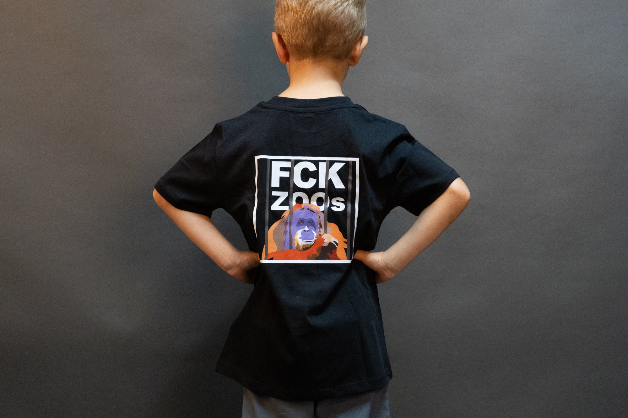 Kinder T-Shirt "FCK ZOOs" Orang-Utan