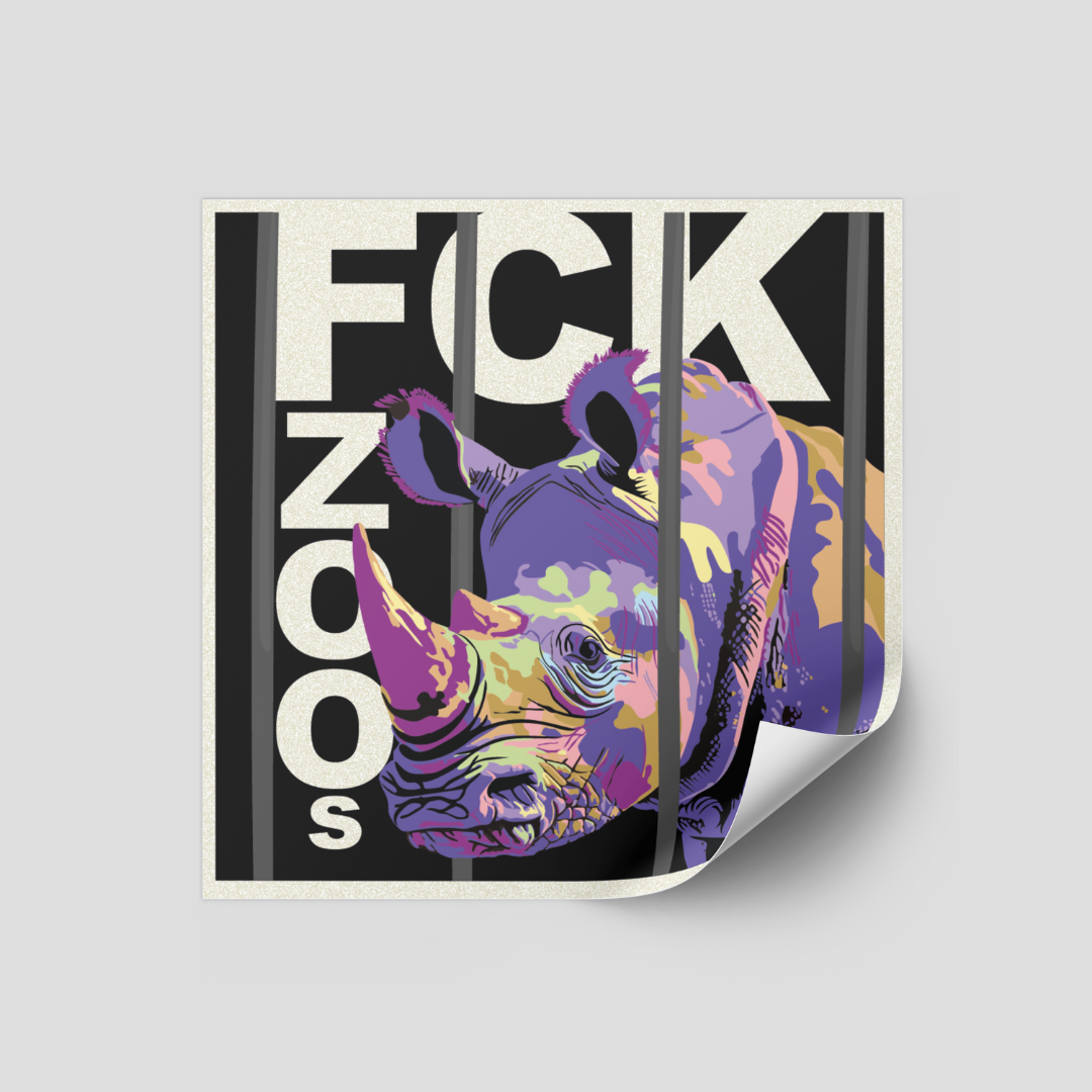 Sticker "FCK ZOOs" Nashorn