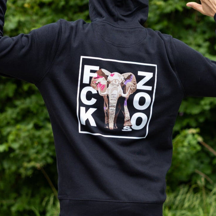 Hoodie "FCK ZOOs" Elefant