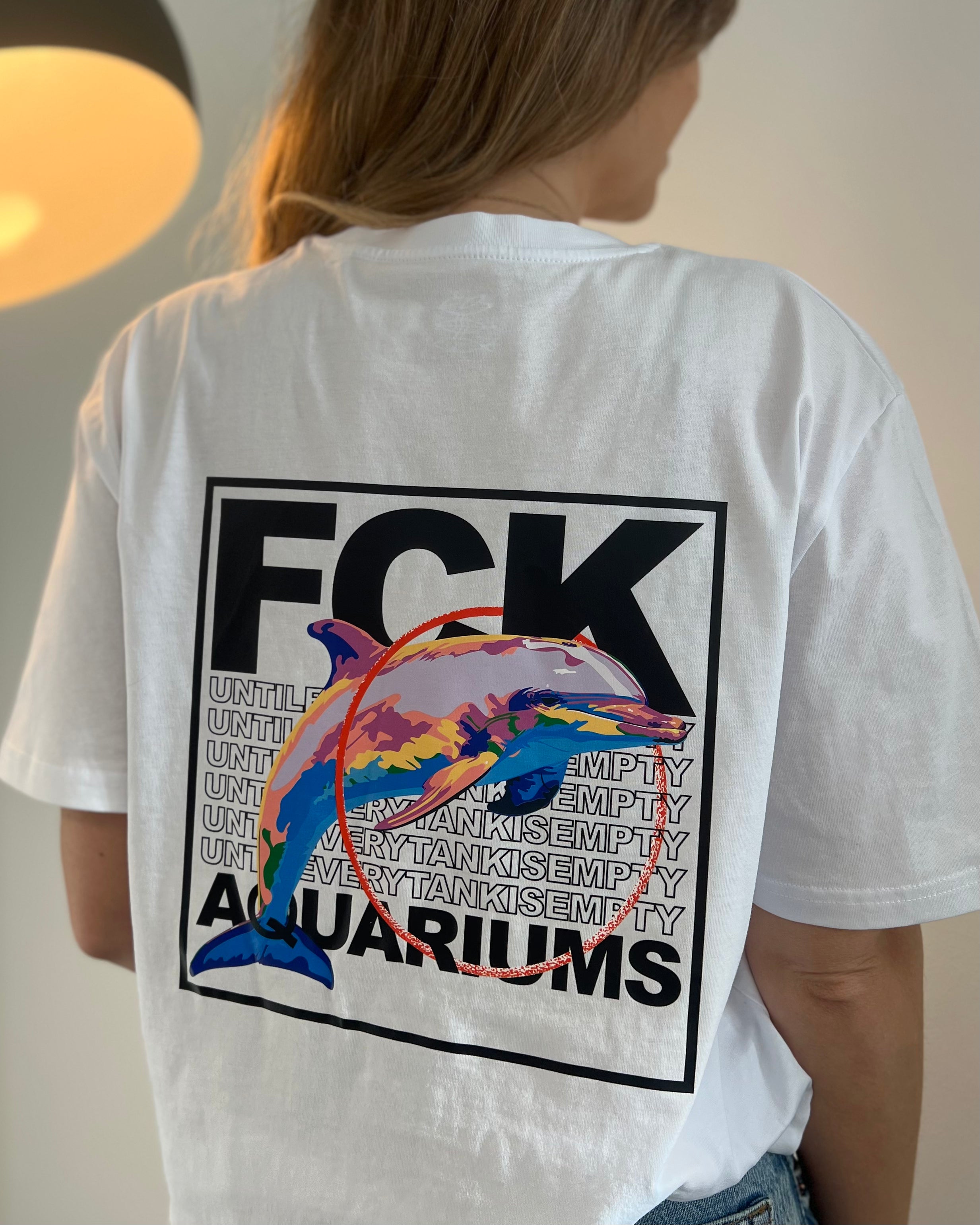 T-Shirt "FCK AQUARIUMs" Delphin