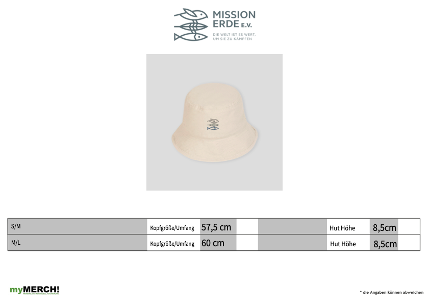 Bucket Hat "Mission Erde" natur