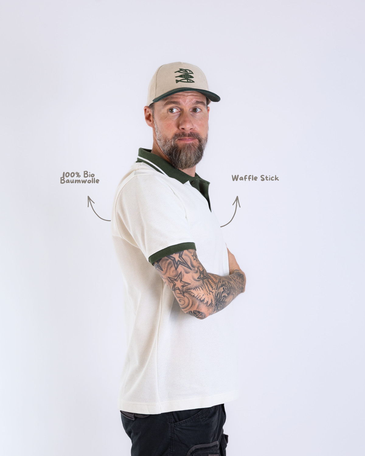 Unisex Poloshirt "Mission Erde" beige