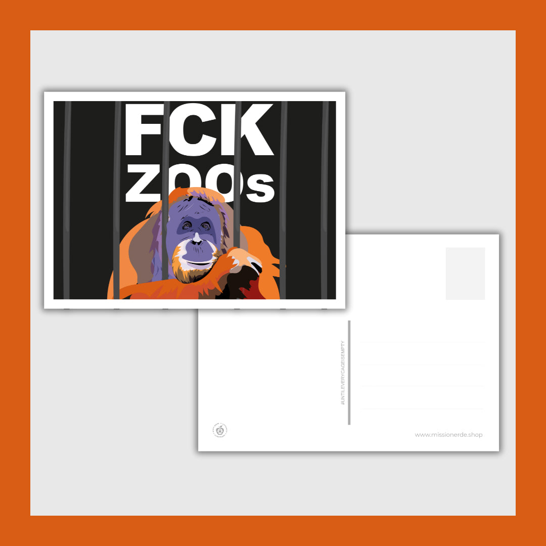 Postkarte "FCK ZOOs" Orang-Utan