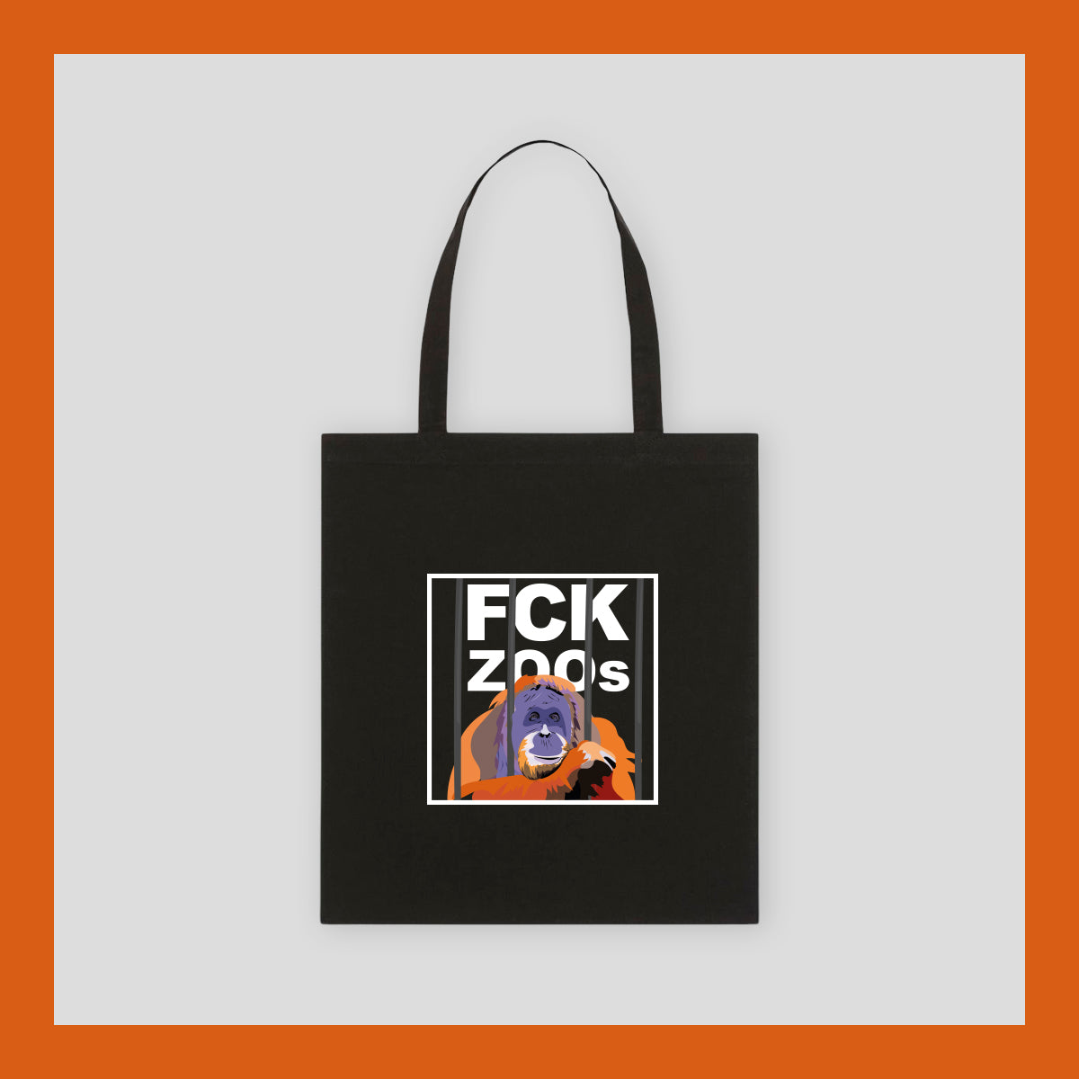 Bio-Baumwolltasche "FCK ZOOs" Orang-Utan