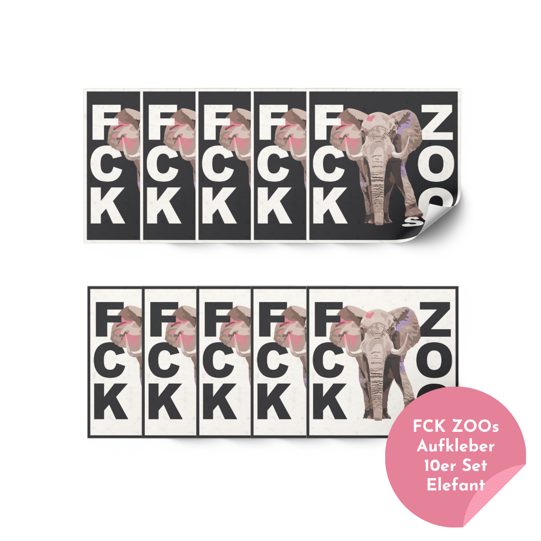 Sticker "FCK ZOOs" Elefant