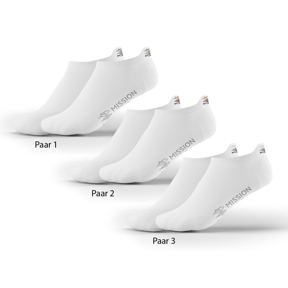 Sneakersocken "Mission Erde Logo" 3er-Pack Stick