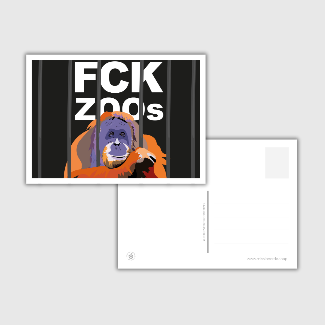 Postkarte "FCK ZOOs" Orang-Utan