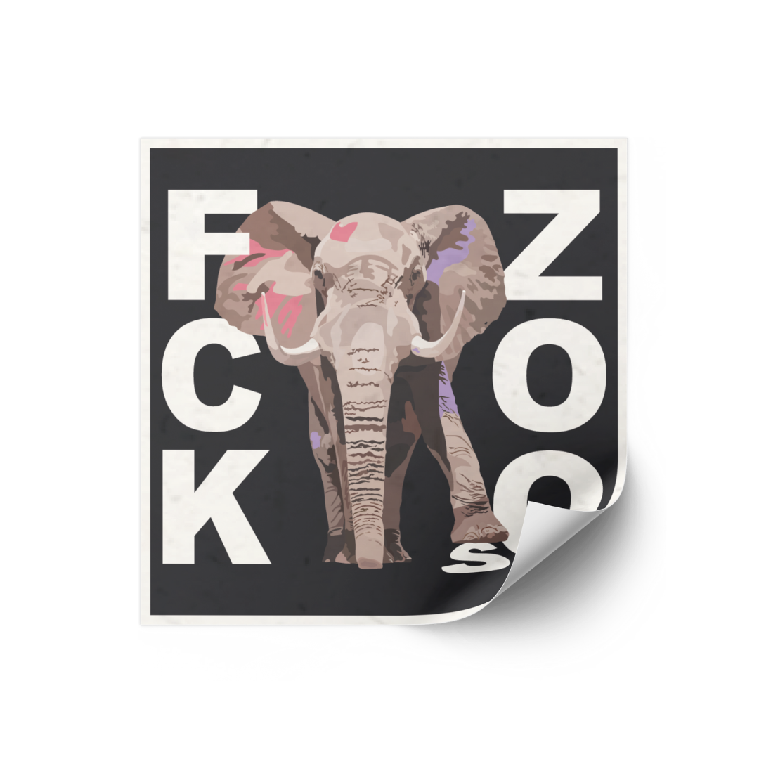 Sticker "FCK ZOOs" Elefant