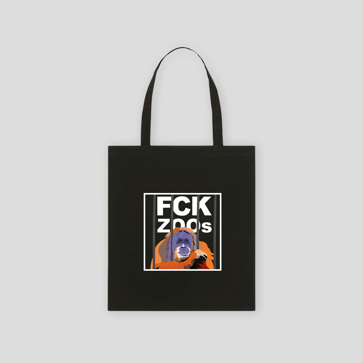 Bio-Baumwolltasche "FCK ZOOs" Orang-Utan