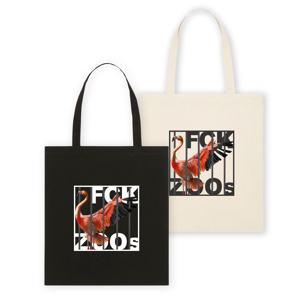 Bio-Baumwolltasche "FCK ZOOs" Flamingo